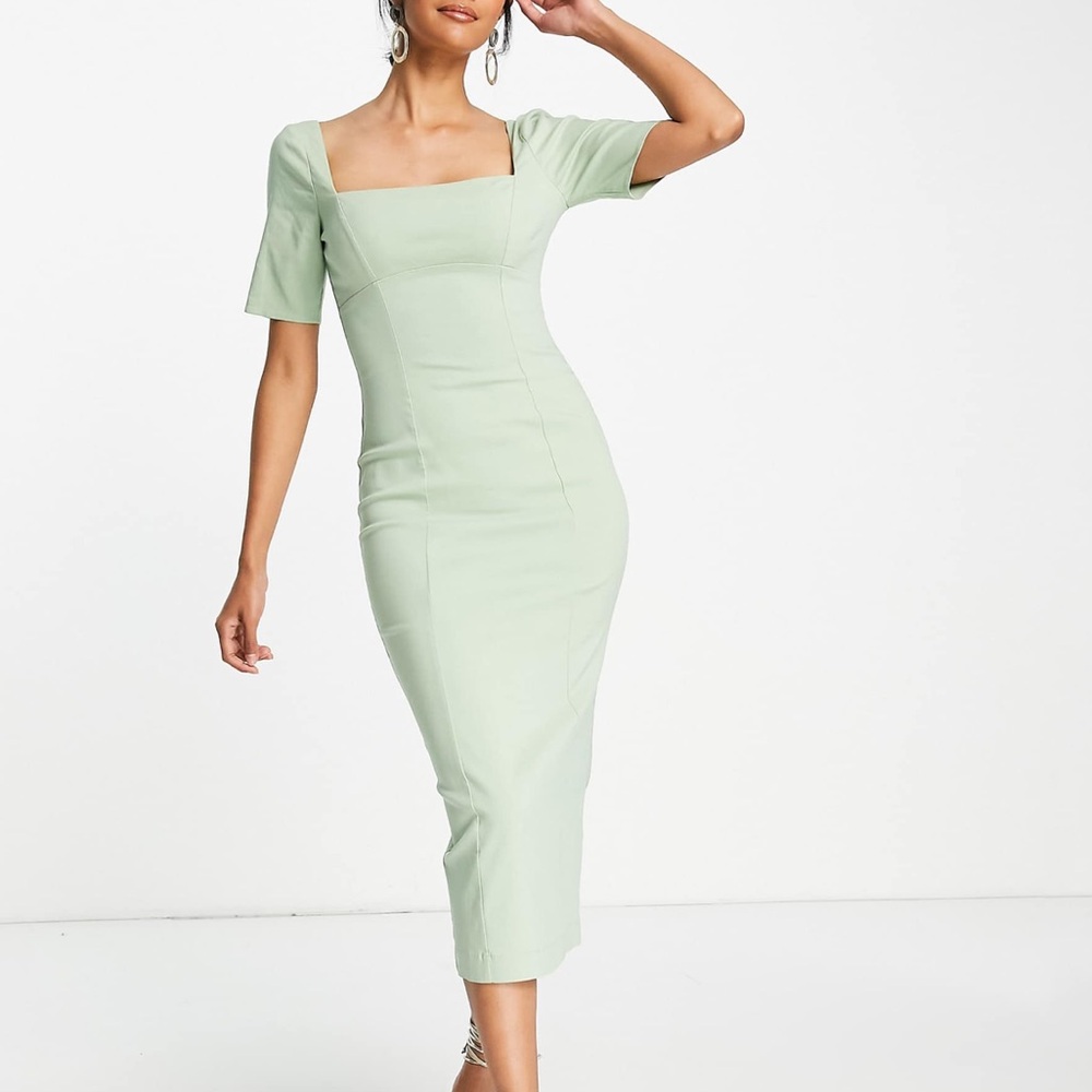 ASOS Sage Green Midi Dress